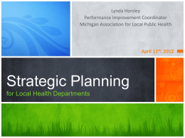 Strategic Planningfor Local Health Departments