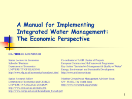 A Manual for Implementing Integrated Groundwater Management
