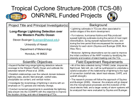 Tropical Cyclone Structure-2008 (TCS
