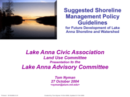 Suggested Shoreline Management Policy Guidelines for