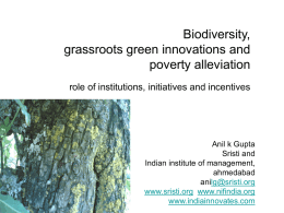 Overcoming poverty :conserving biodiversity role of