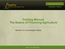 BASICS OF THE AGRICULTURE SECTOR