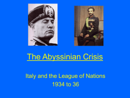 The Abyssinian Crisis