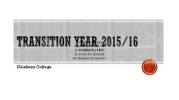 Transition Year 2015/16