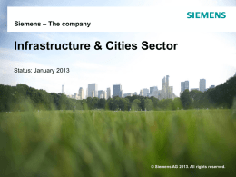 Sector Infrastructure & Cities Status: December 2011