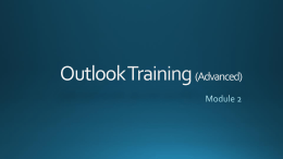 Outlook Training (Advanced)