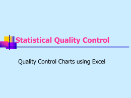 Quality Control Charts II