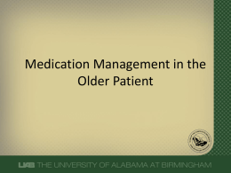 Medication Management in the Older Patient