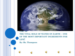 CH: 10 the vital role of water on earth