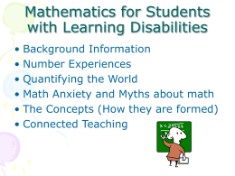 Mathematics for Students with Learning Disabilities