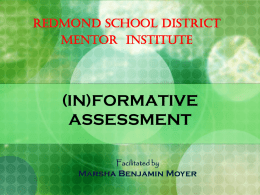 FORMATIVE ASSESSMENT - Redmond School District