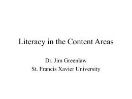 Literacy in the Content Areas