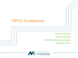 HPCC Conference - The Manufacturing Institute