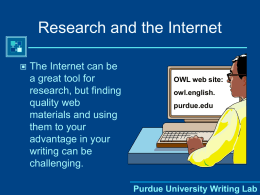 Research and the Internet (Purdue OWL) 2015