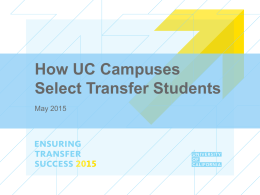 How UC Campuses Select Transfer Students