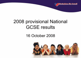 2008 provisional GCSE results