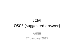 JCM OSCE - Hong Kong College of Emergency Medicine