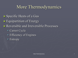 More Thermodynamics - Case Western Reserve University