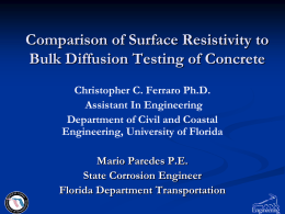 Comparison of Surface Resistivity to Bulk Diffusion