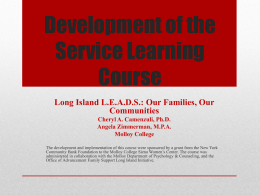 Development of the Service Learning Course
