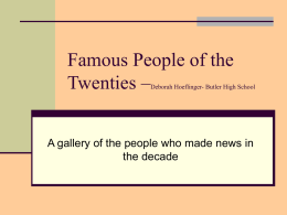 Famous People of the Twenties