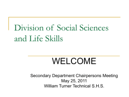Division of Social Sciences and Life Skills