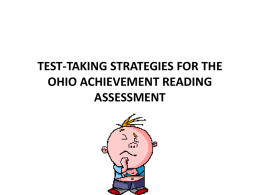 TEST-TAKING STRATEGIES FOR THE OHIO ACHIEVEMENT …