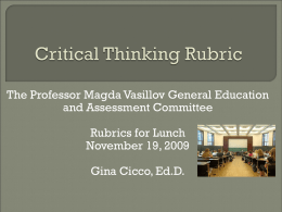 Critical Thinking Rubric - Hostos Community College