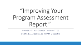 Improving Your Program Assessment Report.”