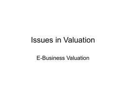 Issues in Valuation - Yale School of Management