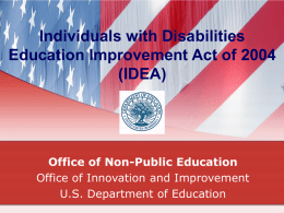 Individuals with Disabilities Education Improvement Act of