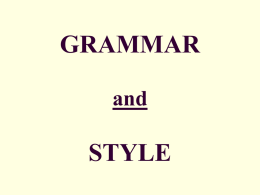 GRAMMAR and STYLE - Luzerne County Community College