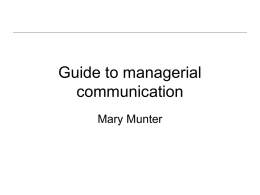 Guide to managerial communication