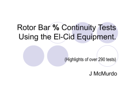 Rotor Bar % Continuity Test Using the El