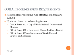 OSHA Recordkeeping - Indiana University of Pennsylvania