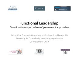 Functional Leadership criteria