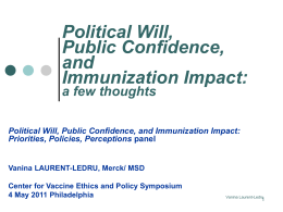 Political Will, Public Confidence, and Immunization Impact
