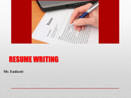 RESUME WRITING-Part 2 - Salisbury University