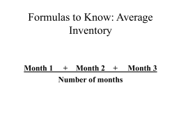 Chapter 5: Financial Impact of Inventory