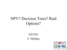 Real Option / Strategic Decision Trees Analysis