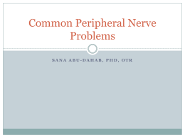 Common Peripheral Nerve Problems