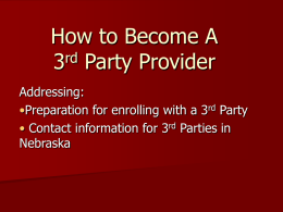 How to Become A 3rd Party Provider