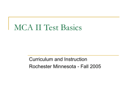 MCA II Test Basics