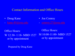 Contact Information and Office Hours