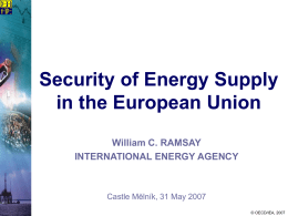Security of Energy Supply in the European Union