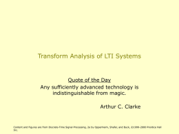 Transform Analysis of LTI Systems