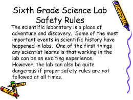 Sixth Grade Science Lab Safety Rules