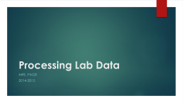 Processing Lab Data