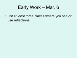 Early Work – Mar. 6