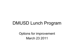 DMUSD Lunch Program